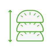 반달형 절단으로 먹기 좋은 크기